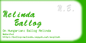 melinda ballog business card